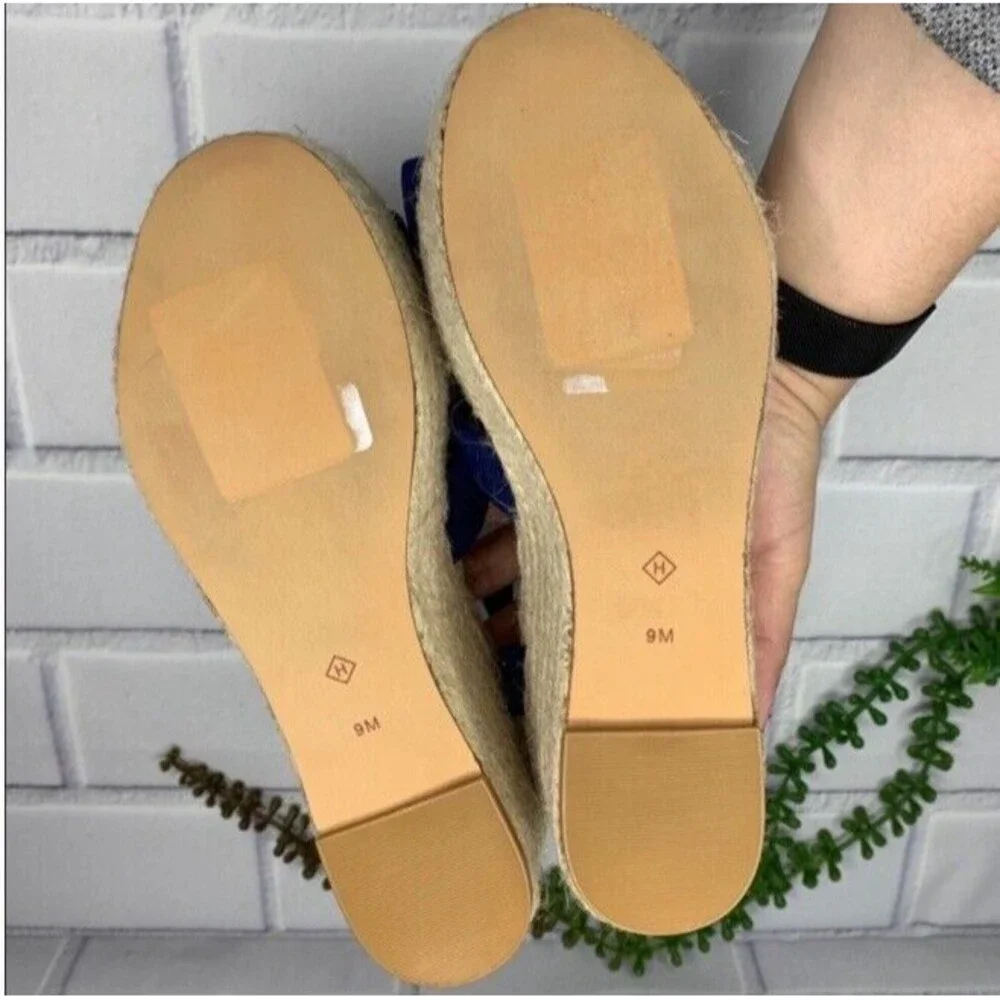 Halogen Emery Platform Espadrille Sandal In Navy Suede Women's Size 9 New